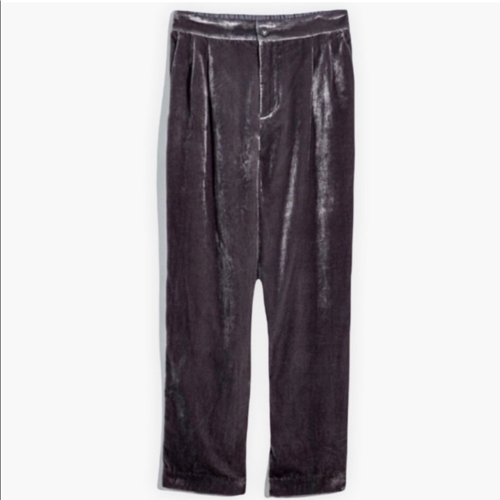 Madewell Velvet Tapered Pleat Pull-On Pants